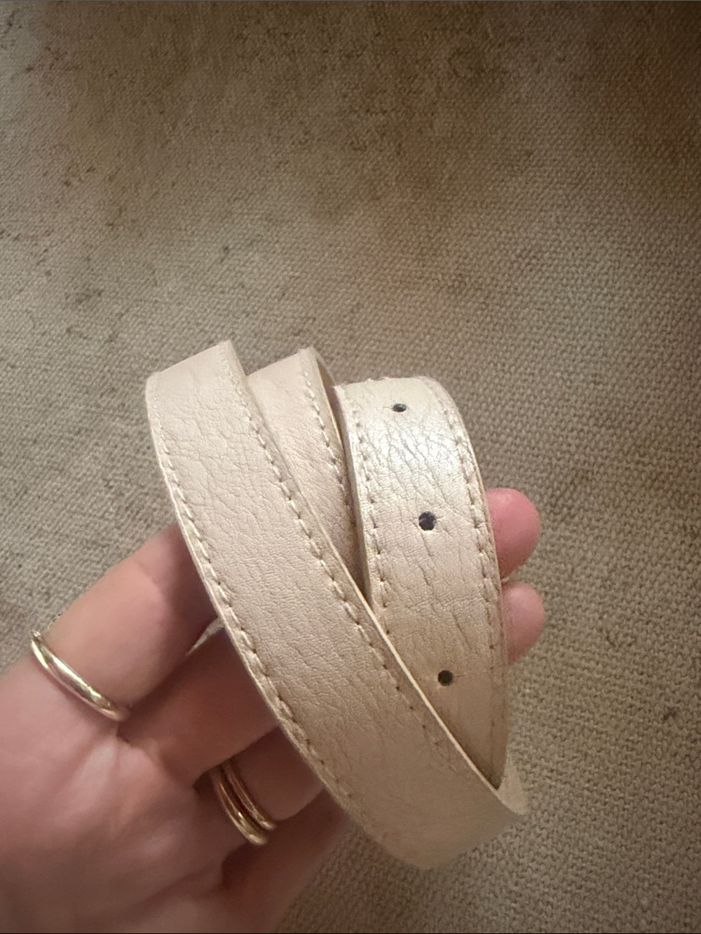 Free People Cream Leather Belt with Engraved Silver Buckle western - Picture 7 of 7
